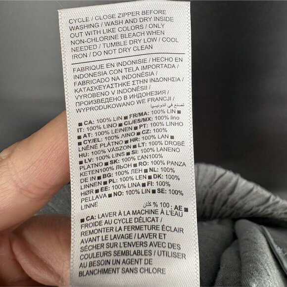 Athleta Women's Linen Drawstring Pants M Gray Breathable Beach Vacation - Picture 6 of 11